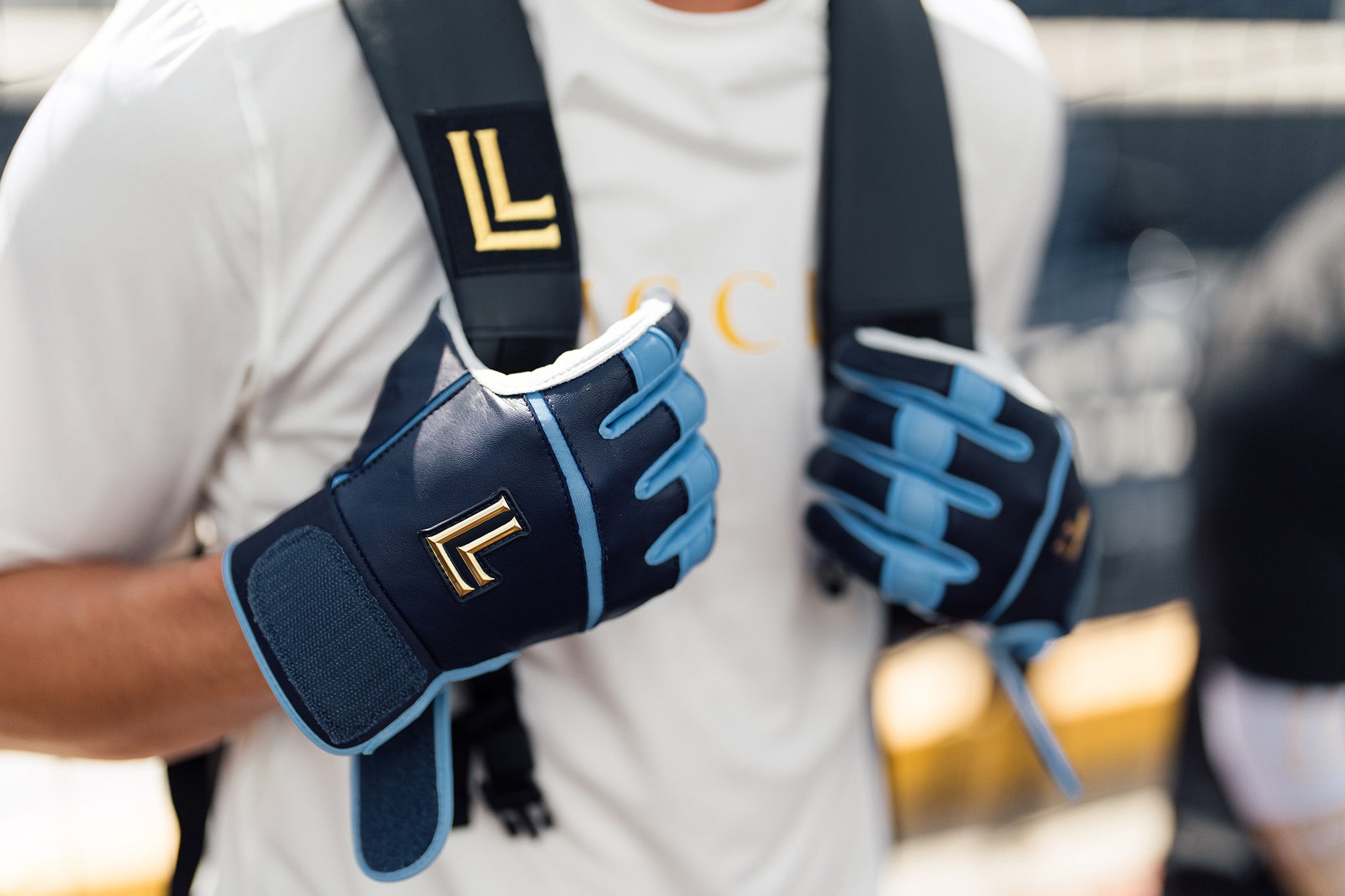 Batting Gloves - Navy/Carolina/White Palm