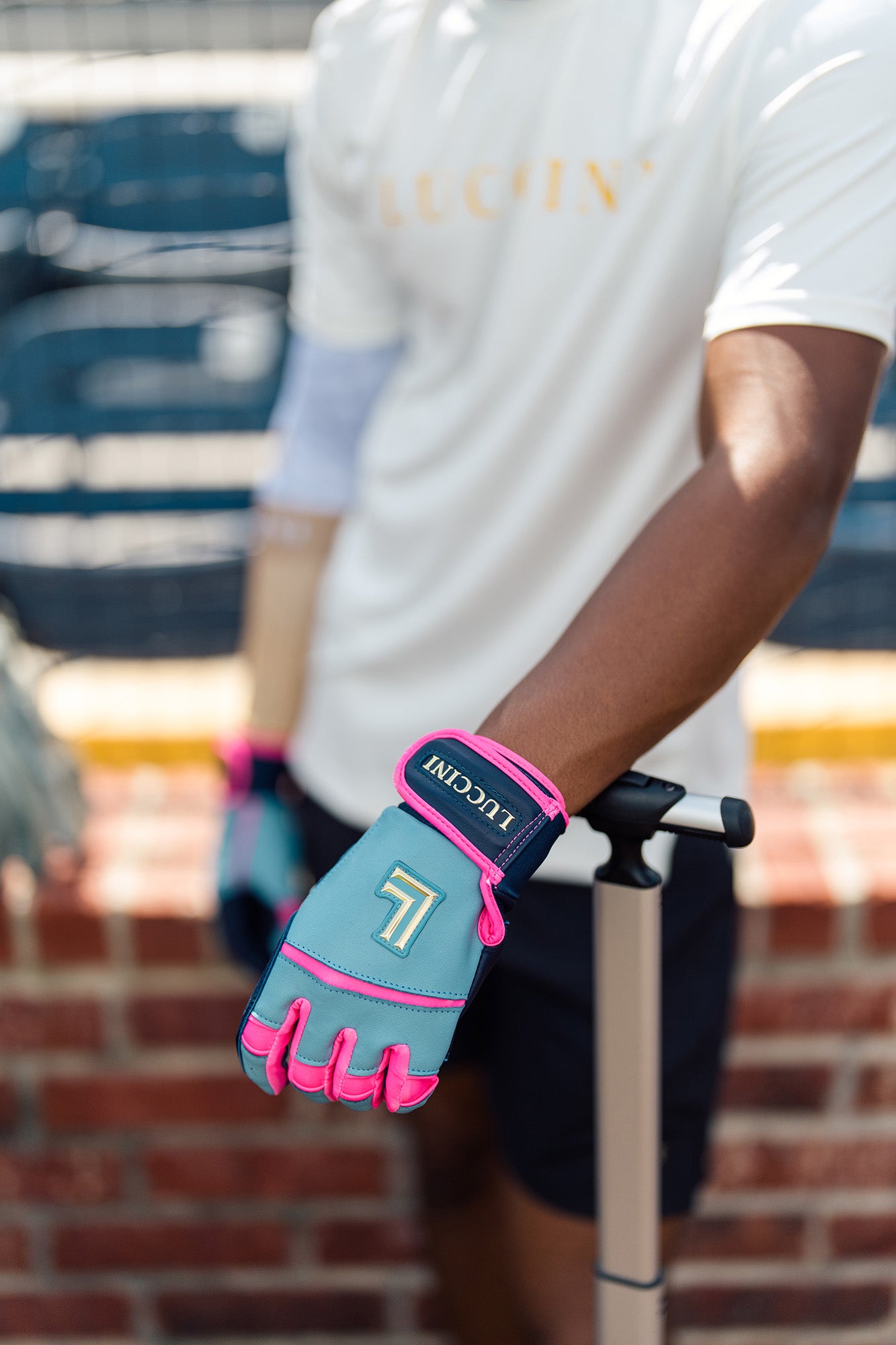 Batting Gloves – Carolina/Pink+Navy/Navy Palm