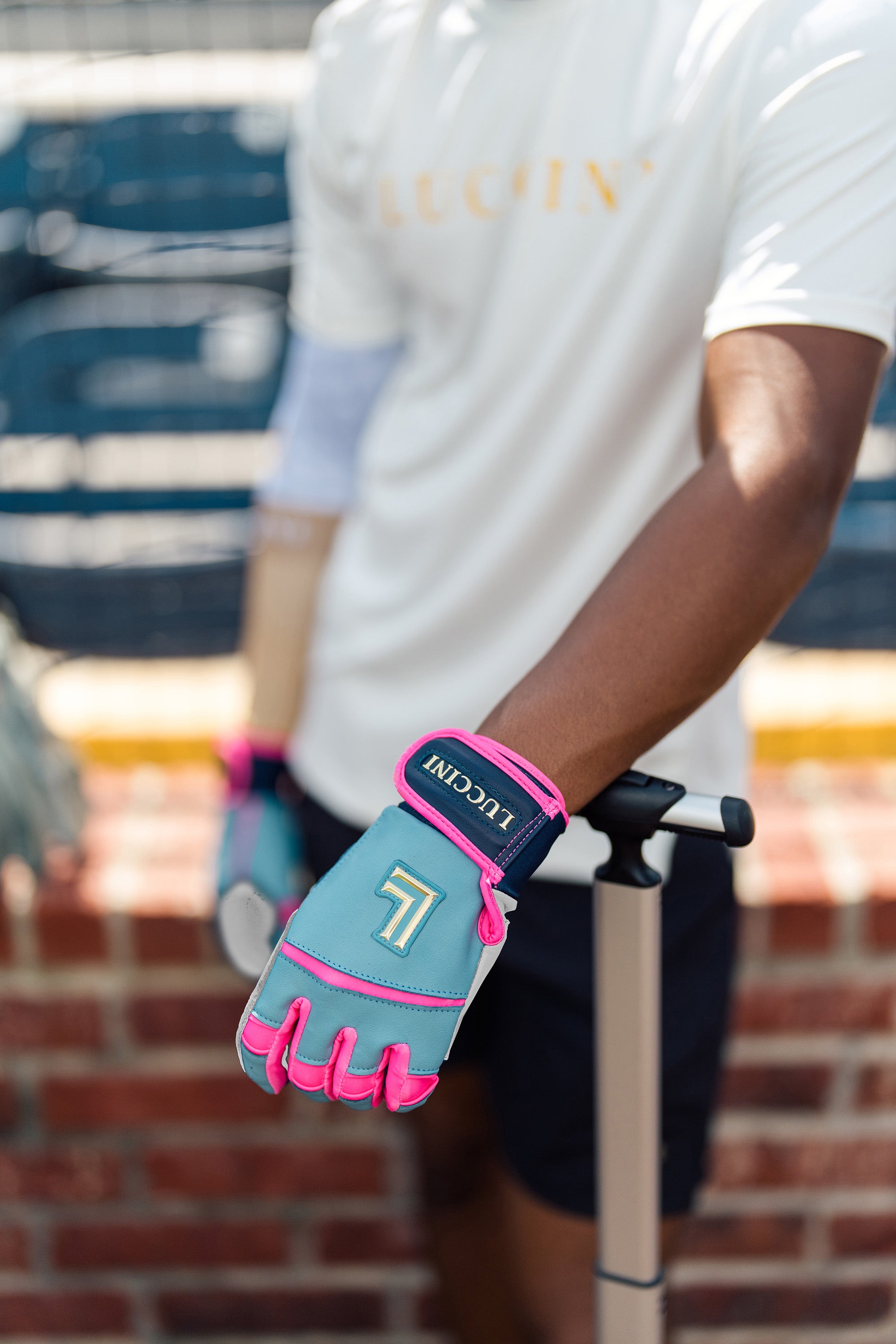 Batting Gloves – Carolina/Pink/Navy/White Palm