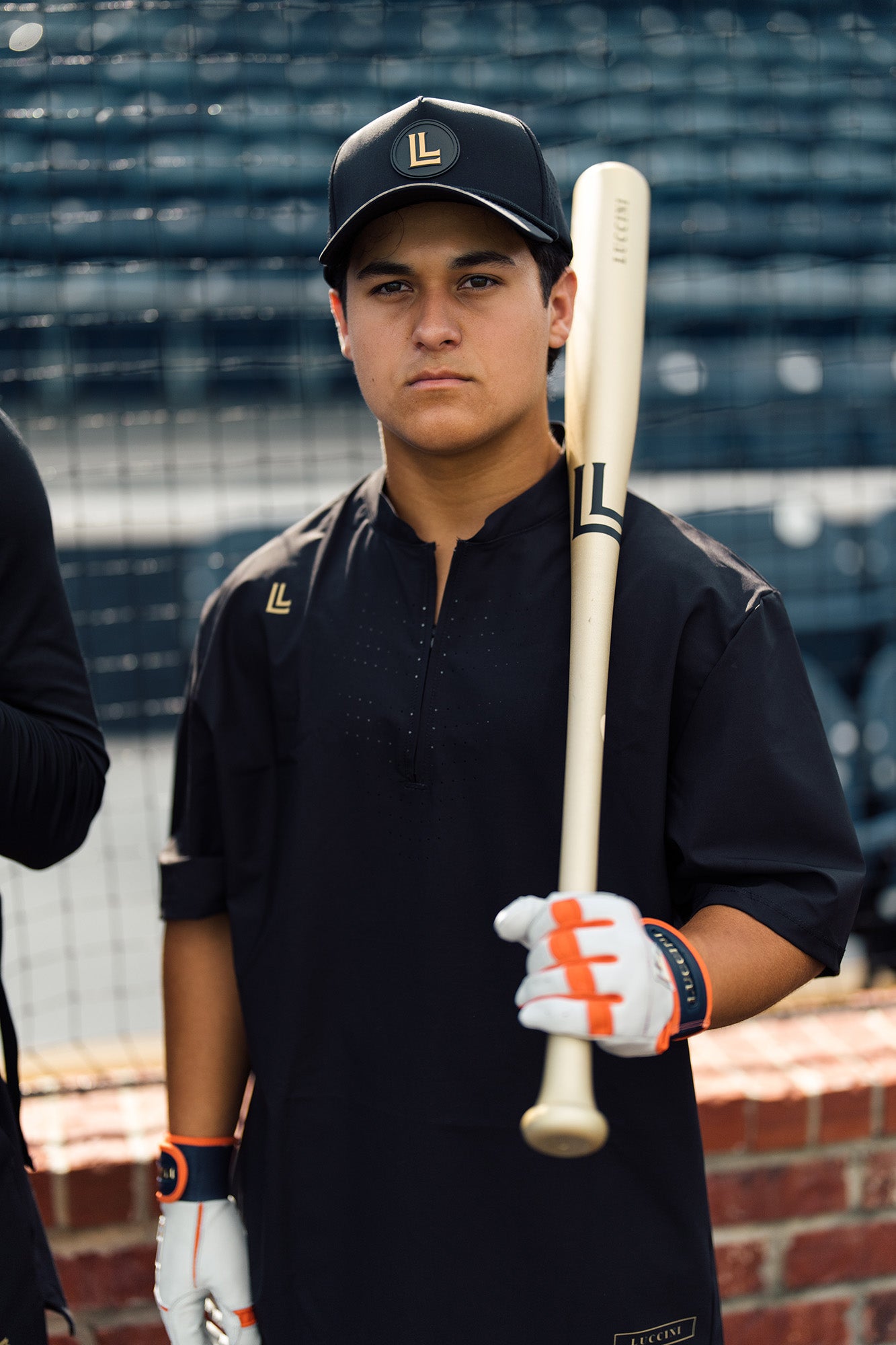 Batting Gloves – White/Orange/Navy/White Palm