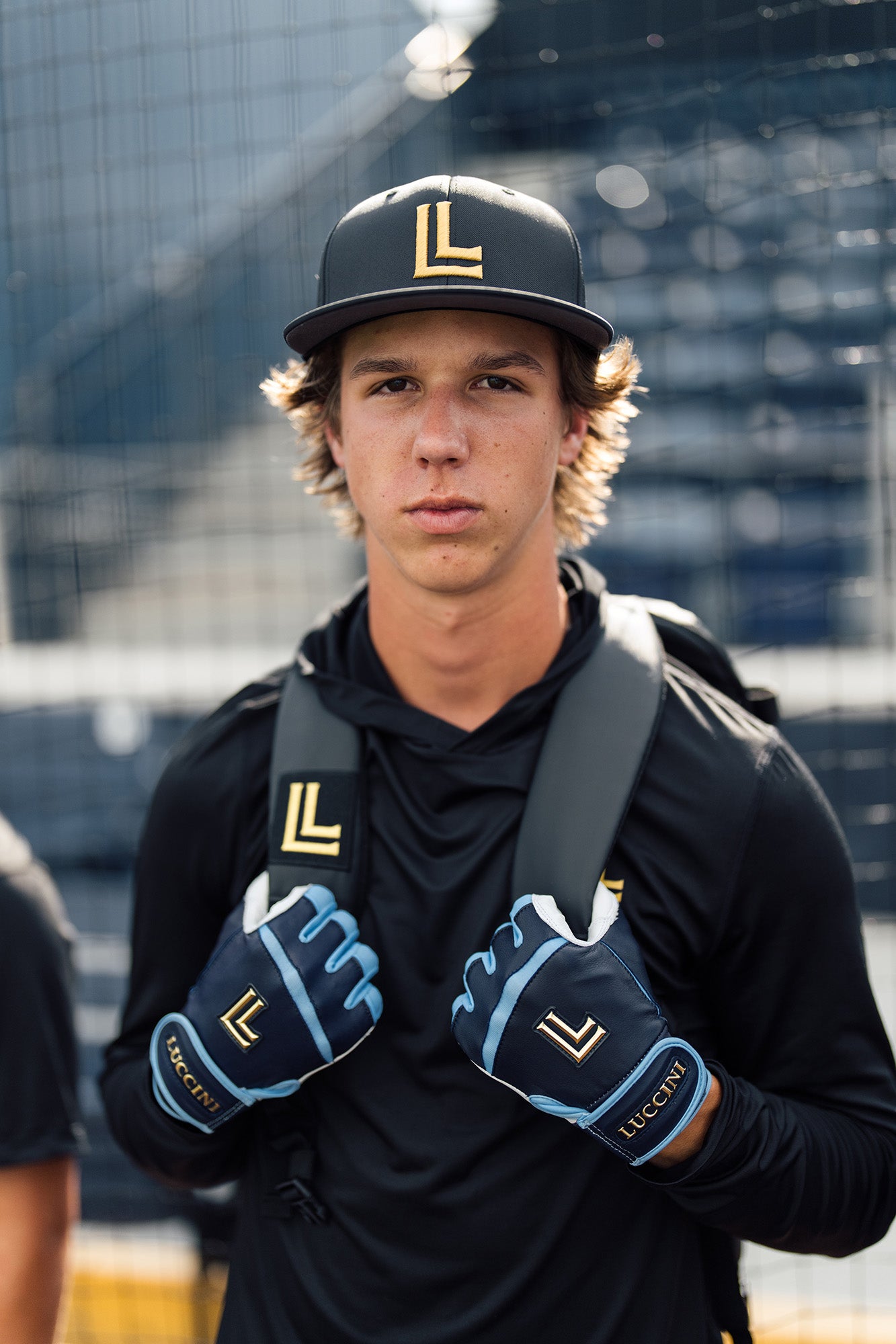 Batting Gloves - Navy/Carolina/White Palm