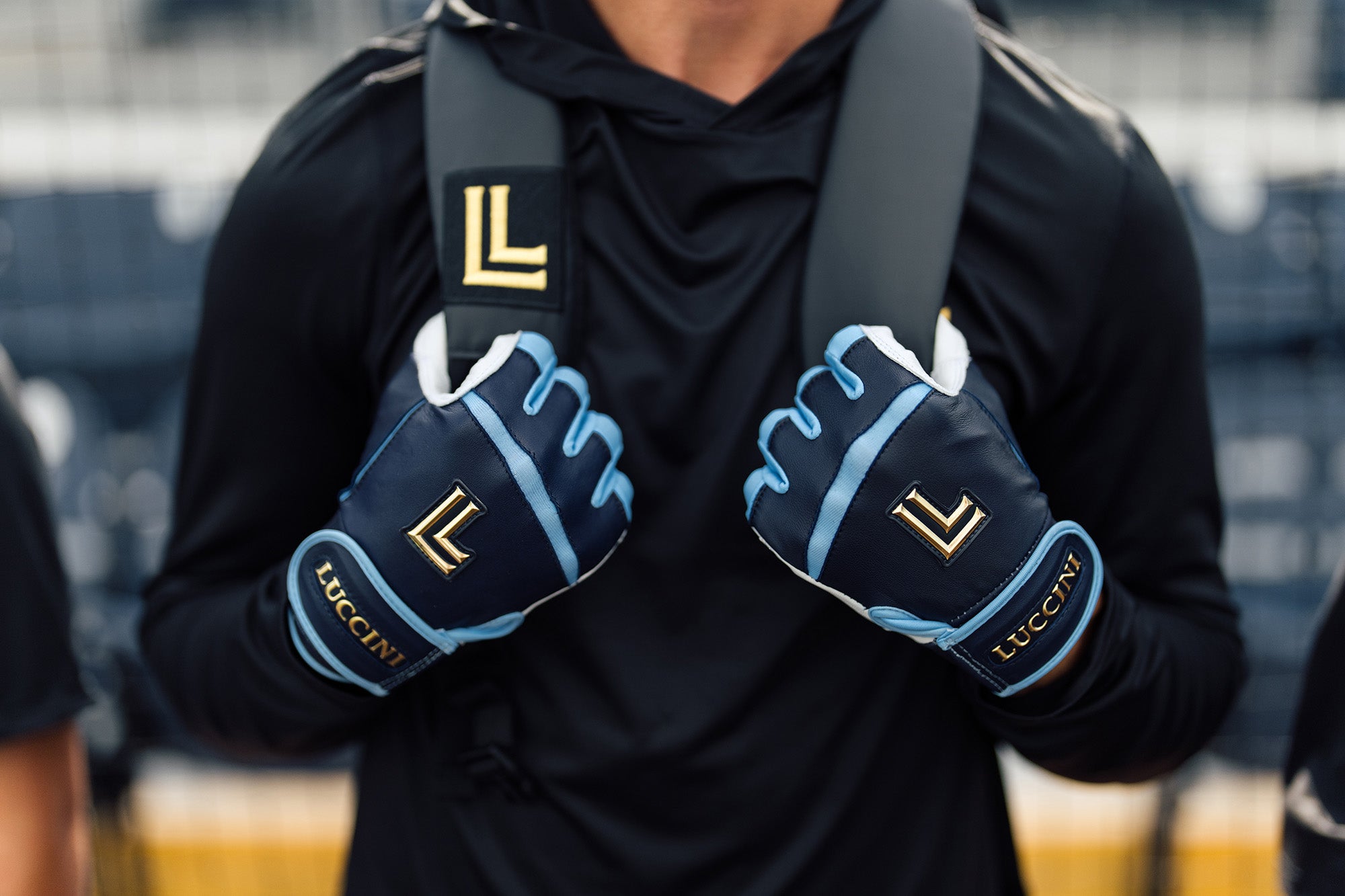 Batting Gloves - Navy/Carolina/White Palm