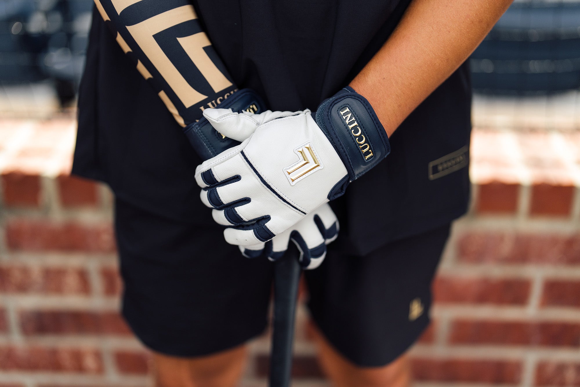 Batting Gloves – White/Navy/White Palm