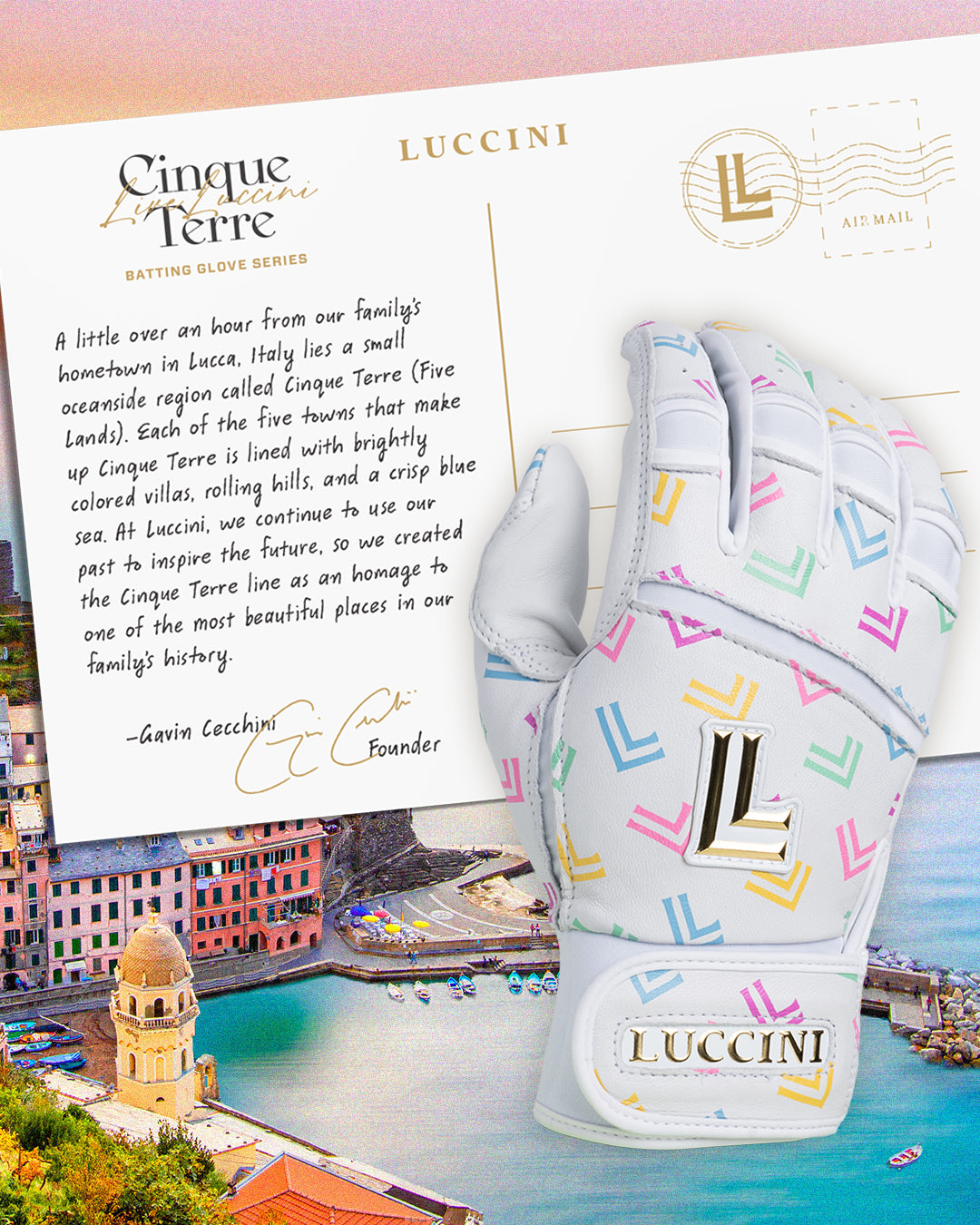 Batting Gloves – Cinque Terre - "The Vineyards"