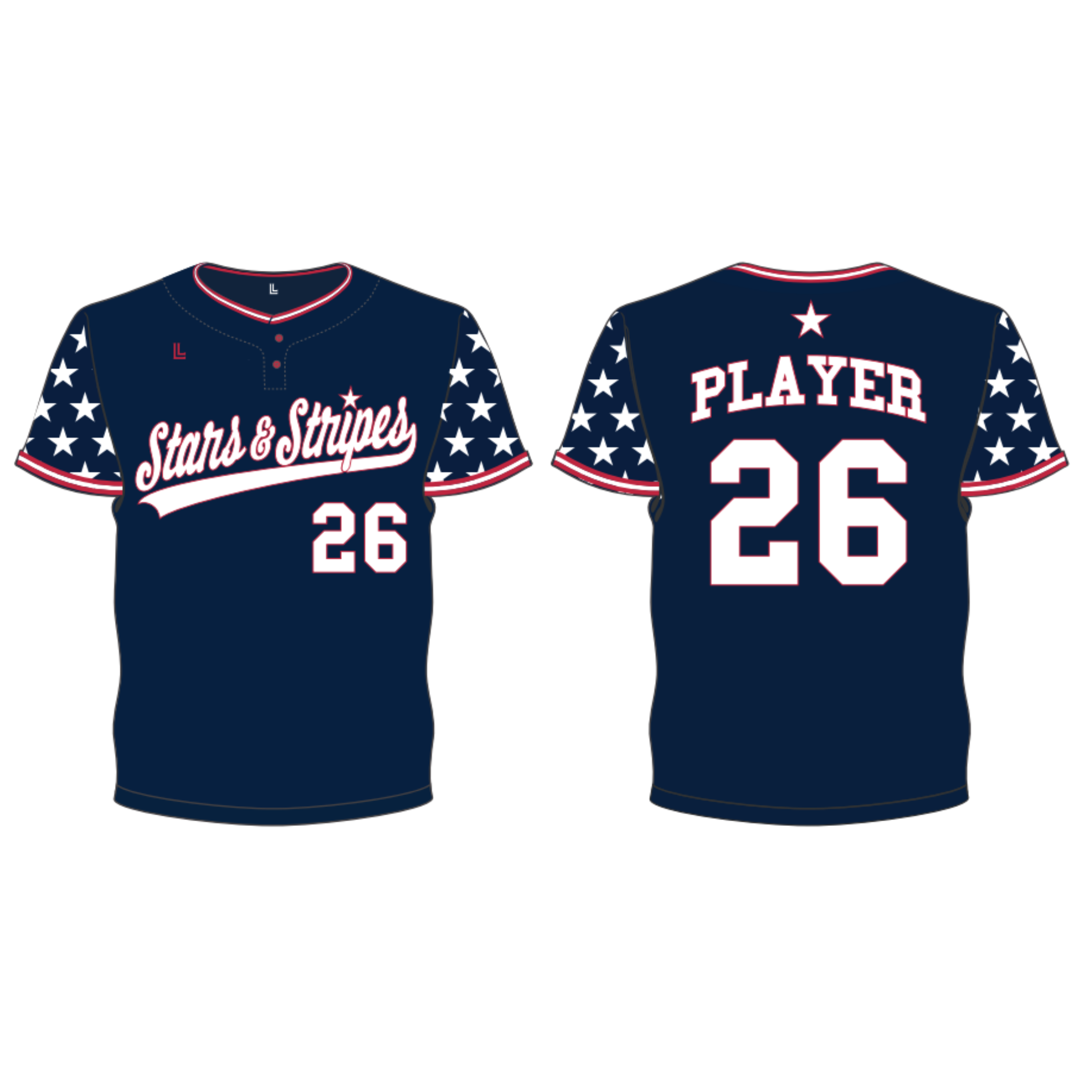 Stars & Stripes 2-Button Jersey - Navy